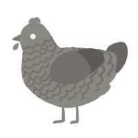 A ash and grey chicken with a lace pattern