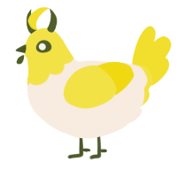A cream and yellow chicken with a head pattern
