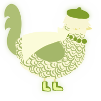 A black and overcast chicken with a double-lace pattern
