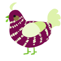 A wine and apple chicken with a bar pattern