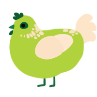 A indigo and tumblr chicken with a neck-speckle pattern