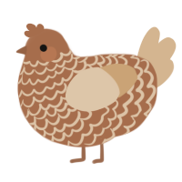 A brown and beige chicken with a lace pattern
