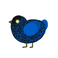 (unnamed), a black and ultramarine chicken with a double-lace pattern