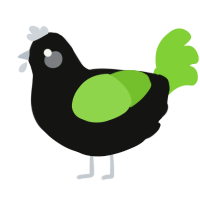 A black and grass chicken