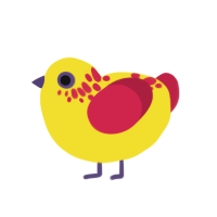 ketchard, a yellow and crimson chicken with a neck-speckle pattern