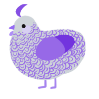 A mist and blurple chicken with a double-lace pattern