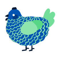 A ultramarine and spring chicken with a lace pattern