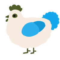 A cream and sky chicken