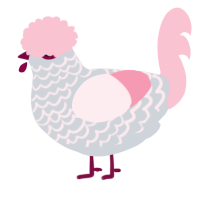 A mist and rose chicken with a lace pattern