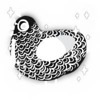 A black and mist chicken with a double-lace pattern