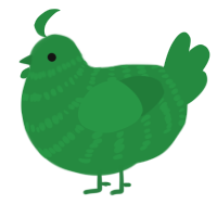 A viridian chicken with a bar pattern