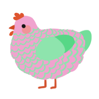 A pink and spring chicken with a lace pattern