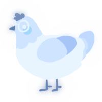 A white and silver chicken with a head pattern