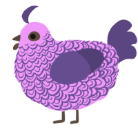 A lavender and overcast chicken with a double-lace pattern