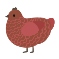 A russet and red chicken with a lace pattern