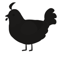 A sable chicken with a head pattern
