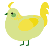 A lemon and yellow chicken with a neck-speckle pattern
