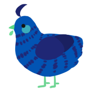 A ultramarine and navy chicken with a bar pattern