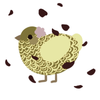 A olive and yellow chicken with a double-lace pattern