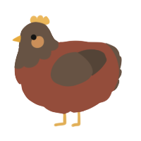 A russet and bark chicken with a head pattern