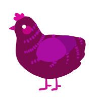 A wine and plum chicken with a half-bar pattern