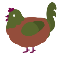 A russet and olive chicken with a head pattern