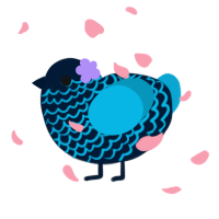 A tumblr and cerulean chicken with a lace pattern