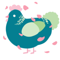 A sea and gluppy chicken with a neck-band pattern