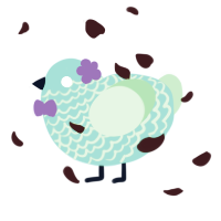 A aqua and spring chicken with a lace pattern