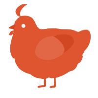 A vermilion chicken