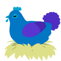 A sapphire and indigo chicken