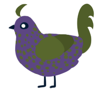 A overcast and olive chicken with a speckle pattern