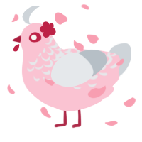 A rose and mist chicken with a half-lace pattern