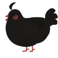 A sable chicken with a lace pattern