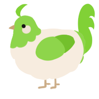 A cream and grass chicken with a head pattern