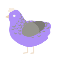 A lilac and ash chicken with a half-lace pattern