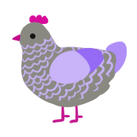 A ash and lilac chicken with a lace pattern