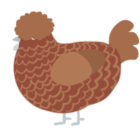 A russet and brown chicken with a lace pattern