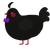 A black and sable chicken with a neck-band pattern