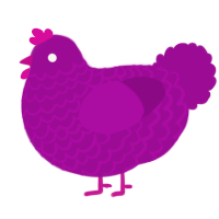 A plum chicken with a lace pattern