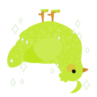 A lime chicken with a speckle pattern