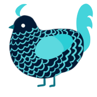 A tumblr and aqua chicken with a lace pattern