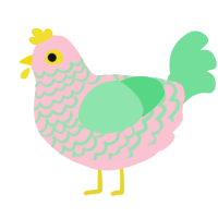 A rose and spring chicken with a lace pattern