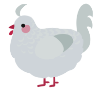 A mist and silver chicken with a half-lace pattern