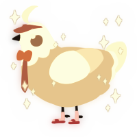A beige and cream chicken with a head pattern
