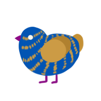 (unnamed), a ultramarine and gold chicken with a bar pattern