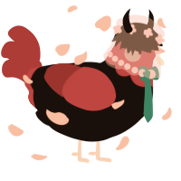 A black and crimson chicken with a head pattern