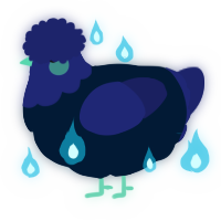 A tumblr and navy chicken with a head pattern