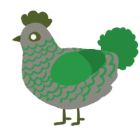 A ash and viridian chicken with a lace pattern