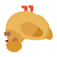 A honey and orange chicken with a head pattern